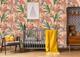 Botanical Tropical Flamingos  Wallpaper